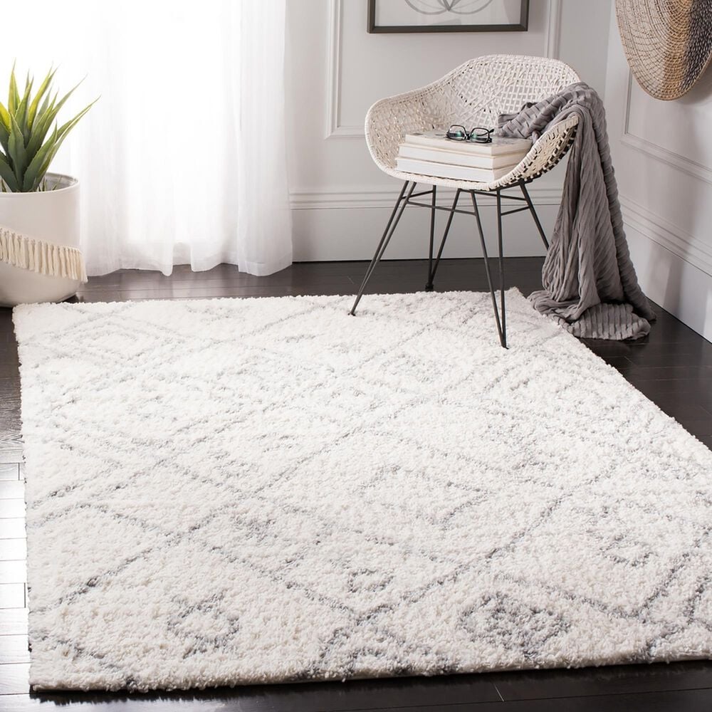 Safavieh Parma Shag PMA583A 4&#39; x 6&#39; Cream and Grey Area Rug, , large