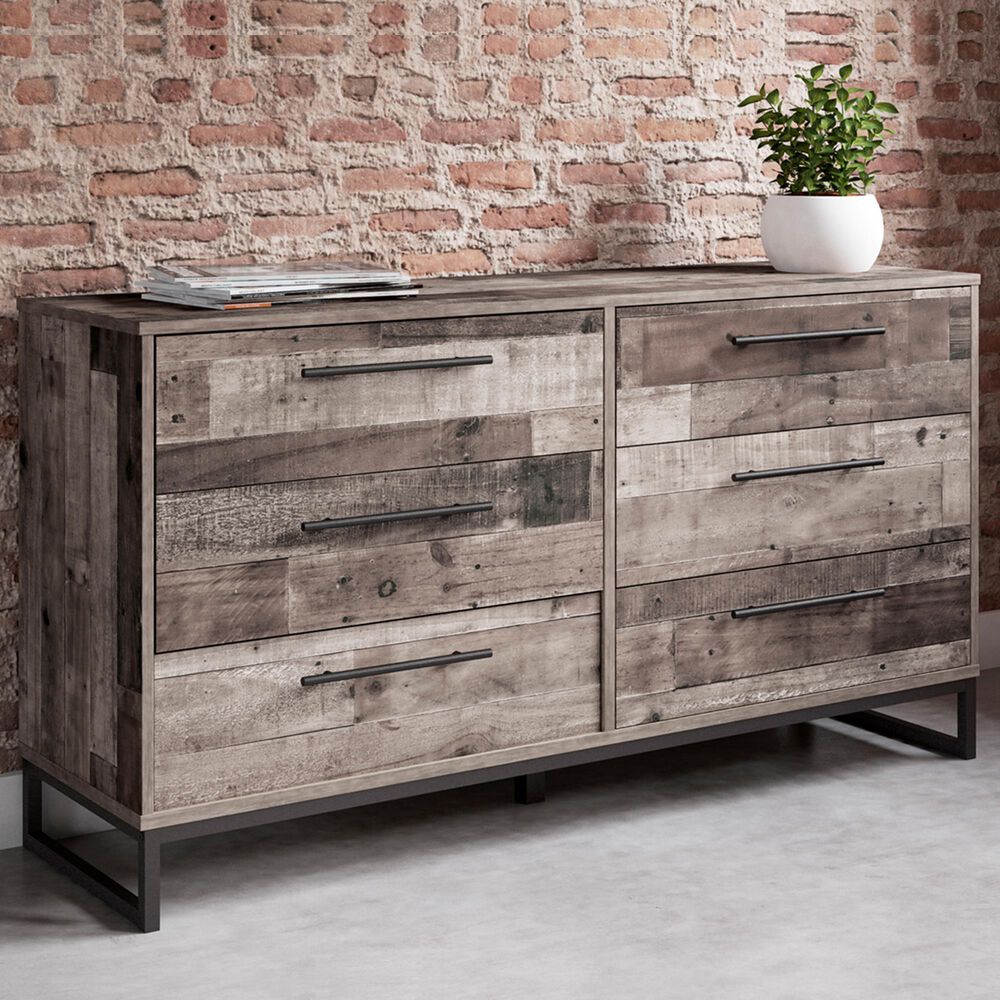 Ashley Neilsville 6-Drawer Dresser in Multi Gray and Dark Brown, , large