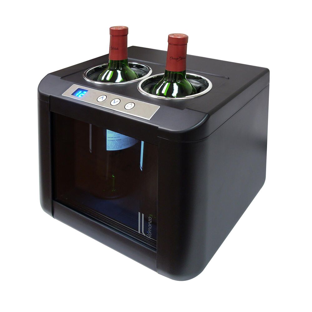 Vinotemp 12 Inch Wide 2 Bottle Capacity Free Standing Wine Cooler with Thermoelectric Technology in Black, , large
