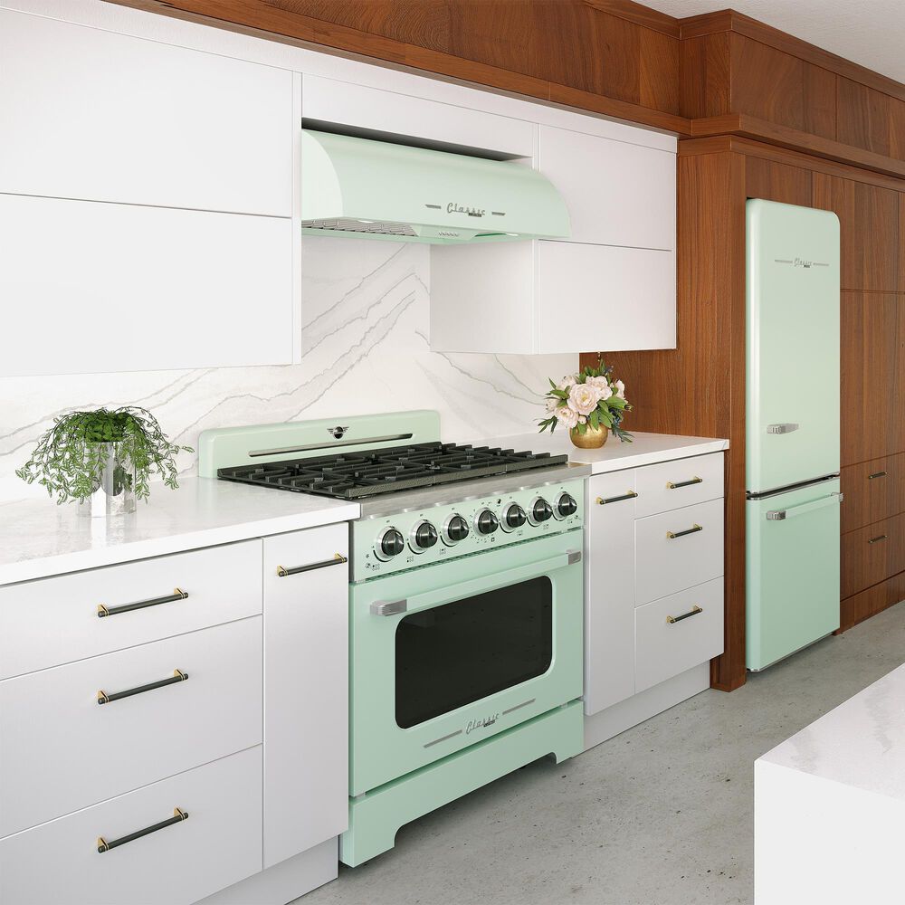 Unique Appliances Classic Retro 36" Pro Convection Gas Range in Summer Mint Green, , large