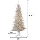 The Gerson Company 7.5" Pre-Lit Tuscany Tinsel Christmas Tree with 450 Lights in Silver, , large