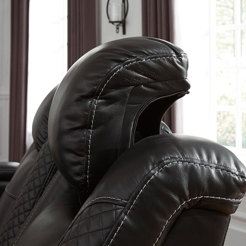 Signature Design by Ashley Party Time Power Reclining Sofa with Power Headrest in Midnight, , large
