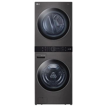 LG WashTower with Center Control 4.5 Cu. Ft. Washer and 7.4 Cu. Ft. Electric Dryer in Black Stainless Steel, , large