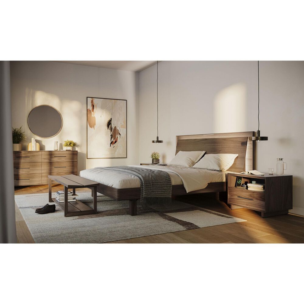 BDI Kava 28&quot; 1-Drawer Nightstand in Natural Walnut with Outlets and USB Ports, , large