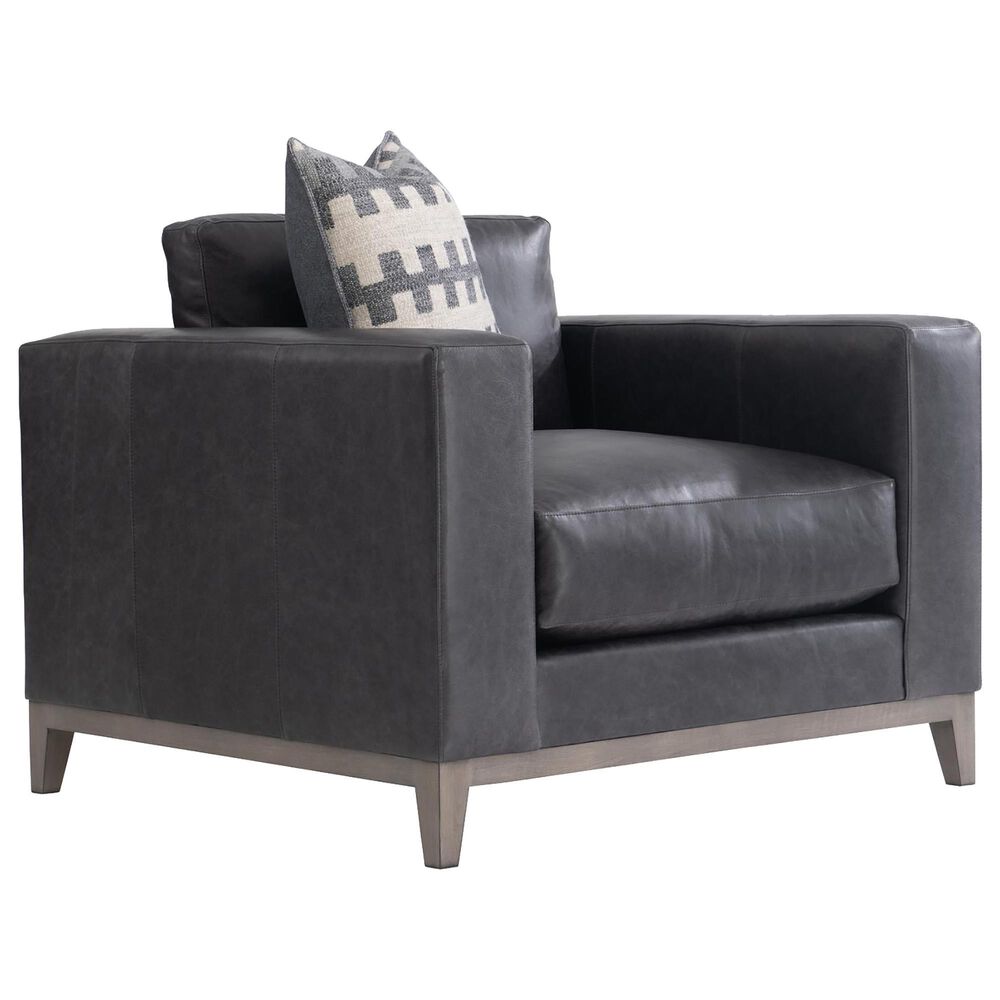 Bernhardt Noel Leather Club Chair in Grey, , large