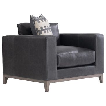 Bernhardt Noel Leather Club Chair in Grey, , large
