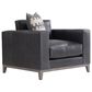 Bernhardt Noel Leather Club Chair in Grey, , large