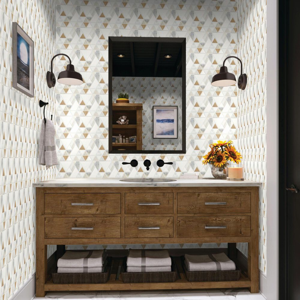 Dal-Tile Pietra Divina Namaste Gold Blend Spectrum Mosaic Tile, , large
