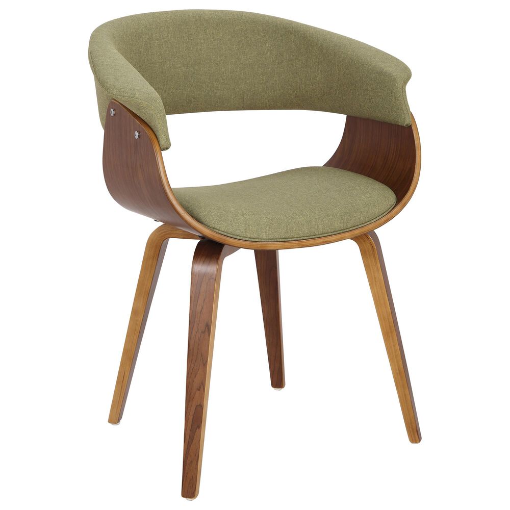 Lumisource Vintage Mod Dining Chair in Green/Walnut, , large