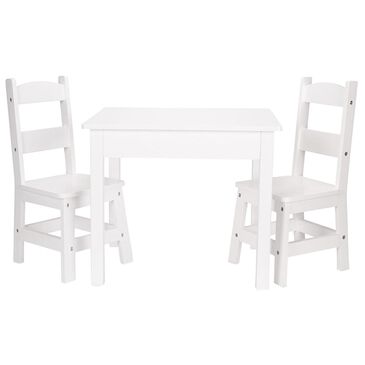 Melissa & Doug Wooden Table and 2 Chairs in White, , large