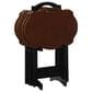 Parkerville Furniture Line Serpentine Tray Table Set in Hazelnut and Black (Set of 4), , large
