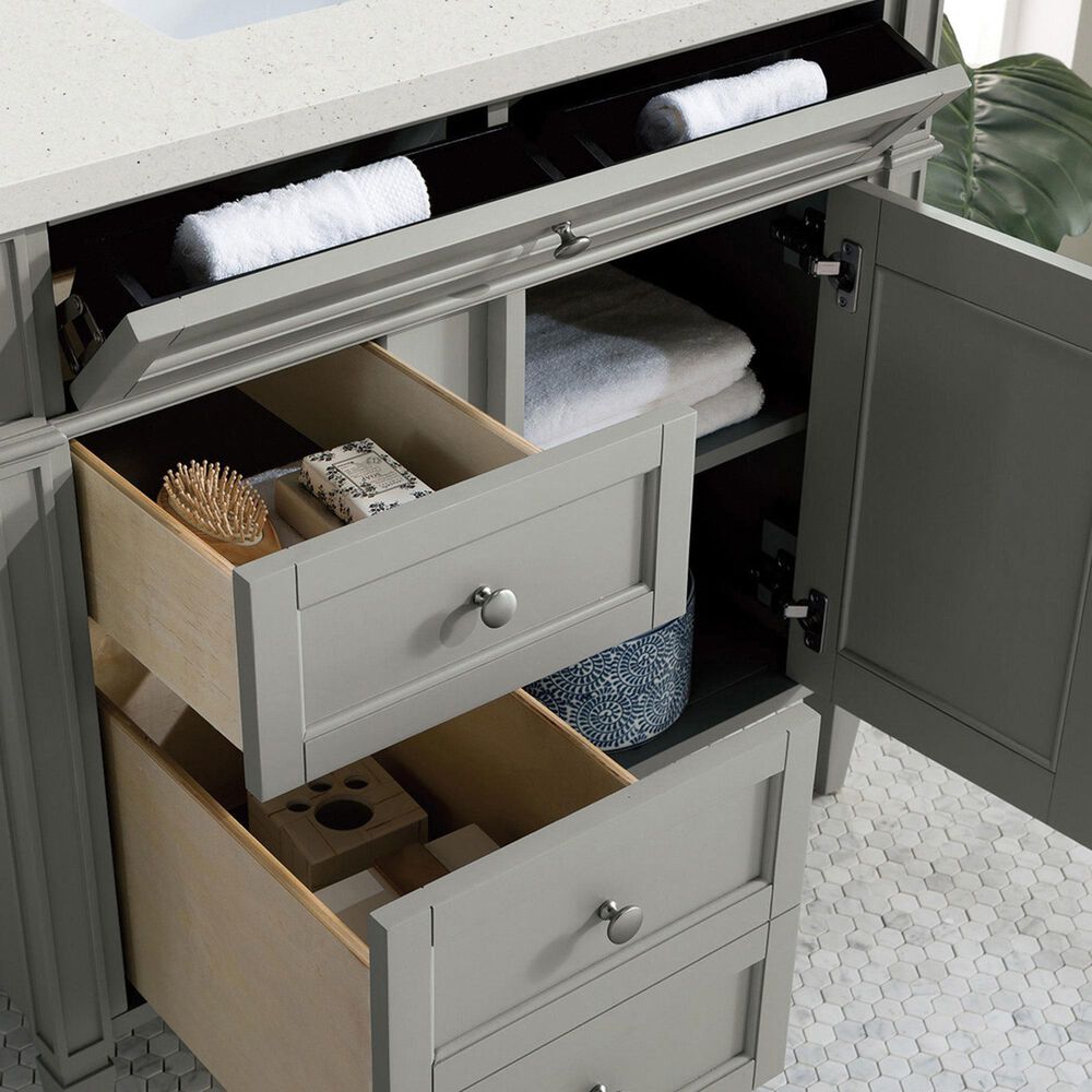 James Martin Vanities Brittany 36&quot; Single Bathroom Vanity in Urban Gray with 3 cm Lime Delight Quartz Top and Rectangular Sink, , large