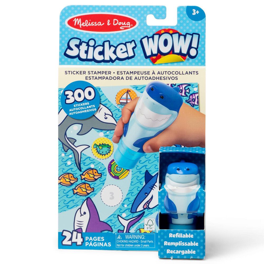 Melissa & Doug Sticker WOW! Shark Activity Pad and Sticker Stamper in Multicolor, , large