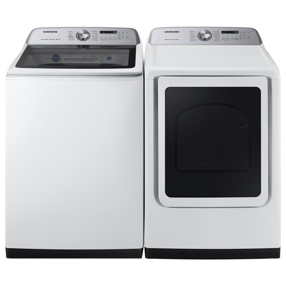 Samsung 5 Cu. Ft. Top Load Washer and 7.4 Cu. Ft. Electric Dryer in White , , large
