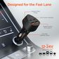 Hypercel SpeedBoost 77W Quad Port PD Car Charger in Black, , large