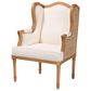 Baxton Studio Rachana Accent Chair with Honey Oak Frame in Beige, , large