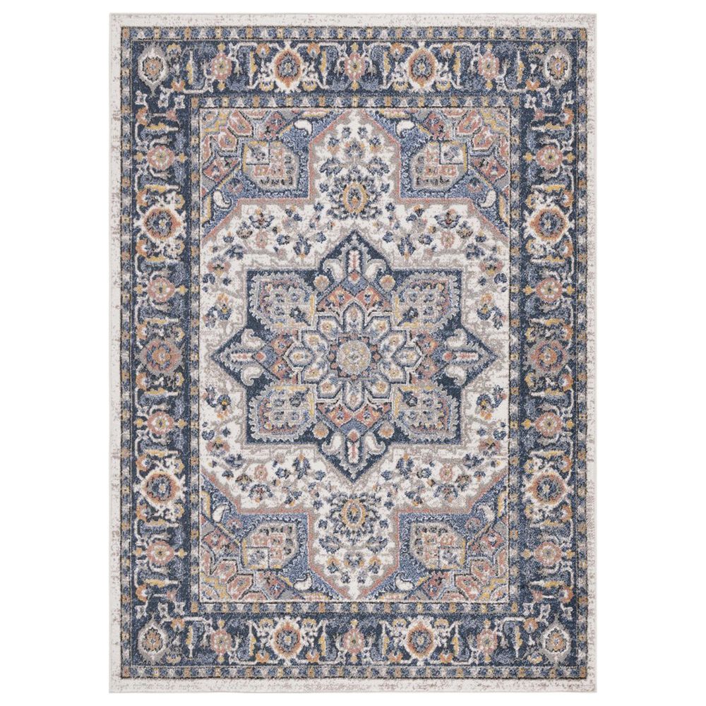 Safavieh Astoria 4" x 6" Blue and Rust Area Rug, , large