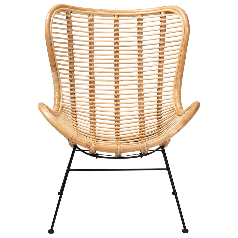 Baxton Studio Colorado Rattan Accent Chair in Natural Brown and Black, , large