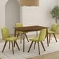 Armen Living Gina Side Chair with Olive Green Upholstery in Warm Walnut (Set of 4), , large