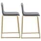Lumisource Mara Counter Stool with Grey Cushion in Gold (Set of 2), , large