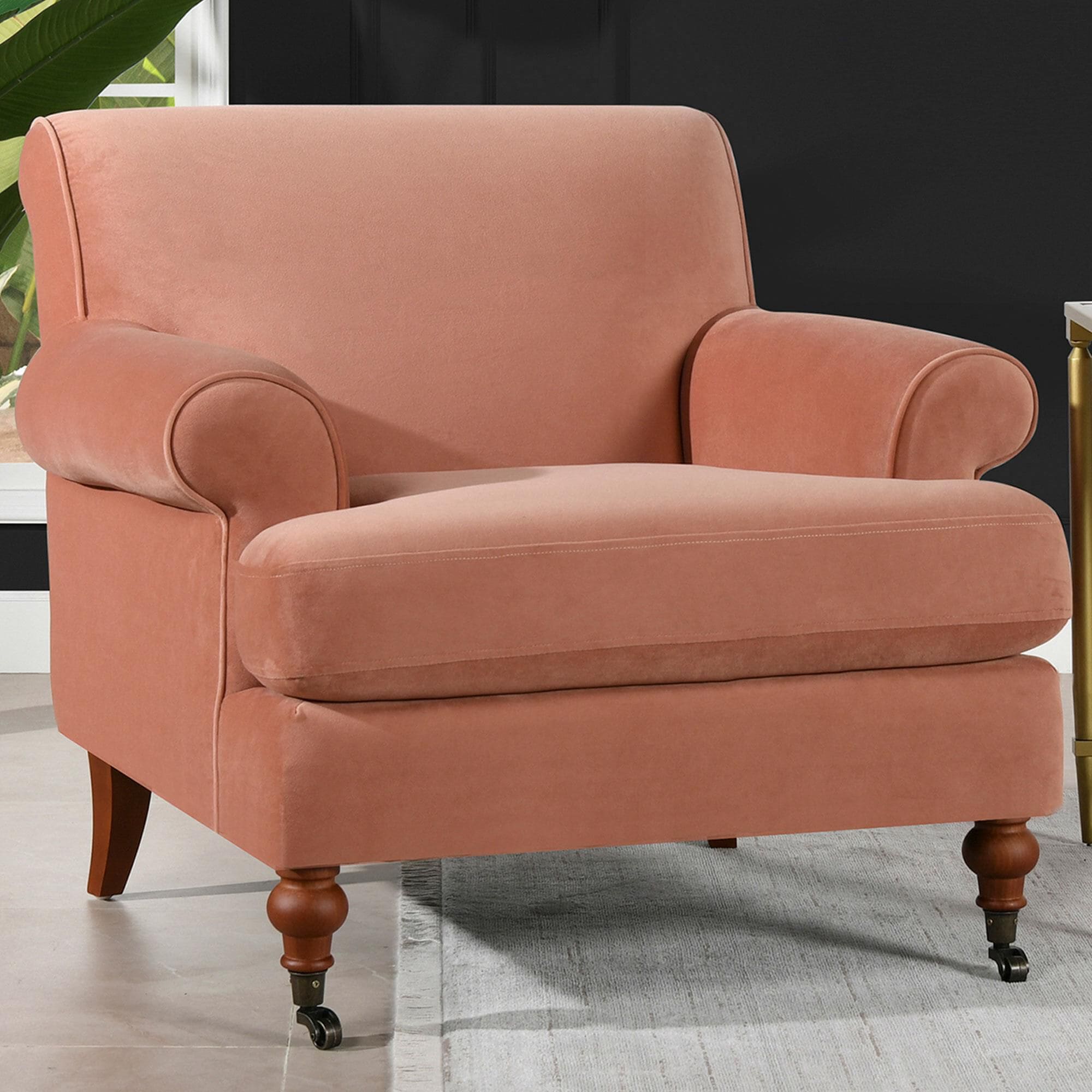 Peach clearance velvet chair