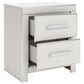 Ashley Zuraleus King Upholstered Panel Bed with Two Nightstands in Matte White, , large