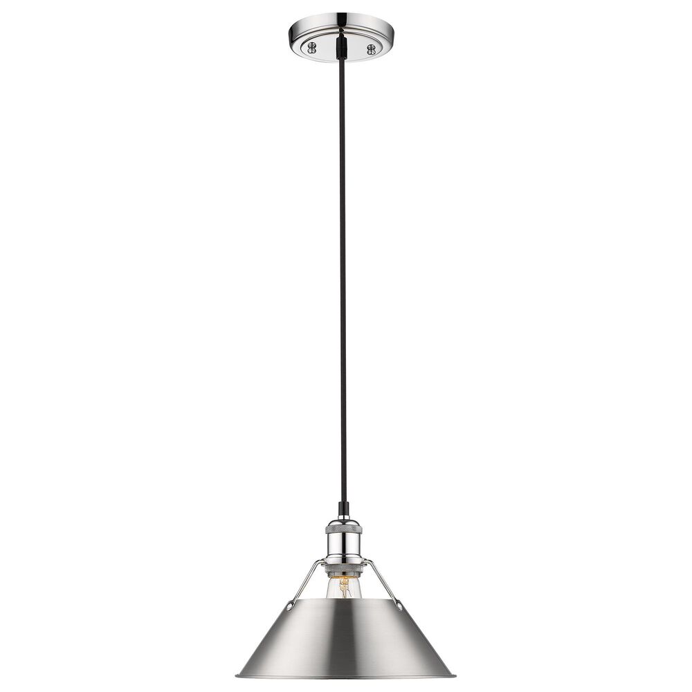 Golden Lighting Orwell 1-Light Medium Pendant with Pewter Shade in Chrome, , large