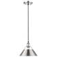 Golden Lighting Orwell 1-Light Medium Pendant with Pewter Shade in Chrome, , large