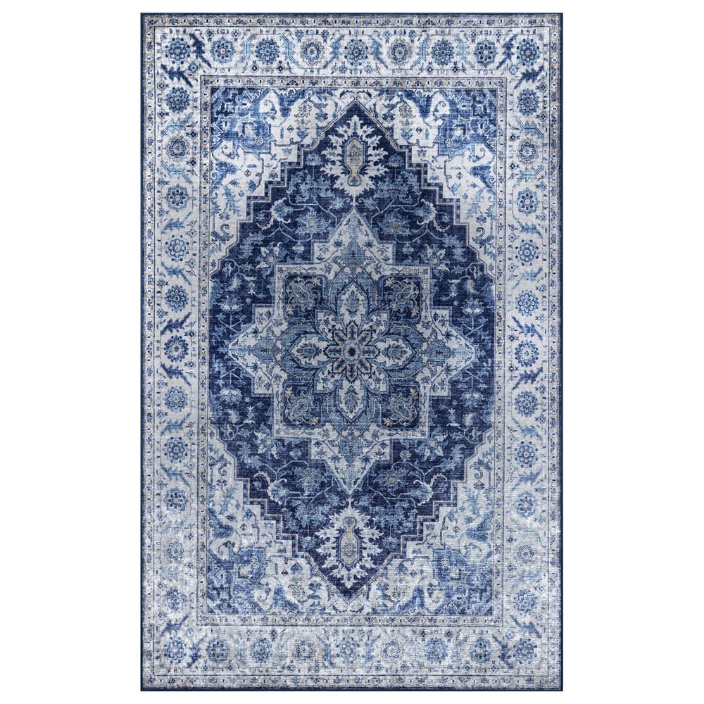 Momeni Karachi KAR-8 6" x 9" Blue Area Rug, , large