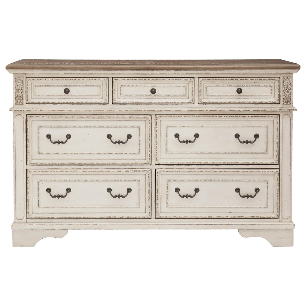 Ashley Realyn Dresser in Chipped White and Brown, , large