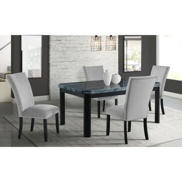 Mayberry Hill Francesca Dining Table and 4 Dining Side Chairs in Black, , large