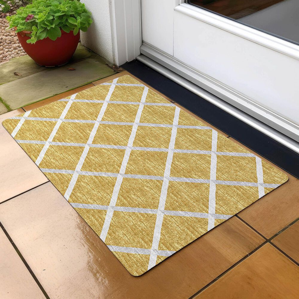 Dalyn Rug Company York 1&#39;8&quot; x 2&#39;6&quot; Gold Indoor/Outdoor Area Rug, , large