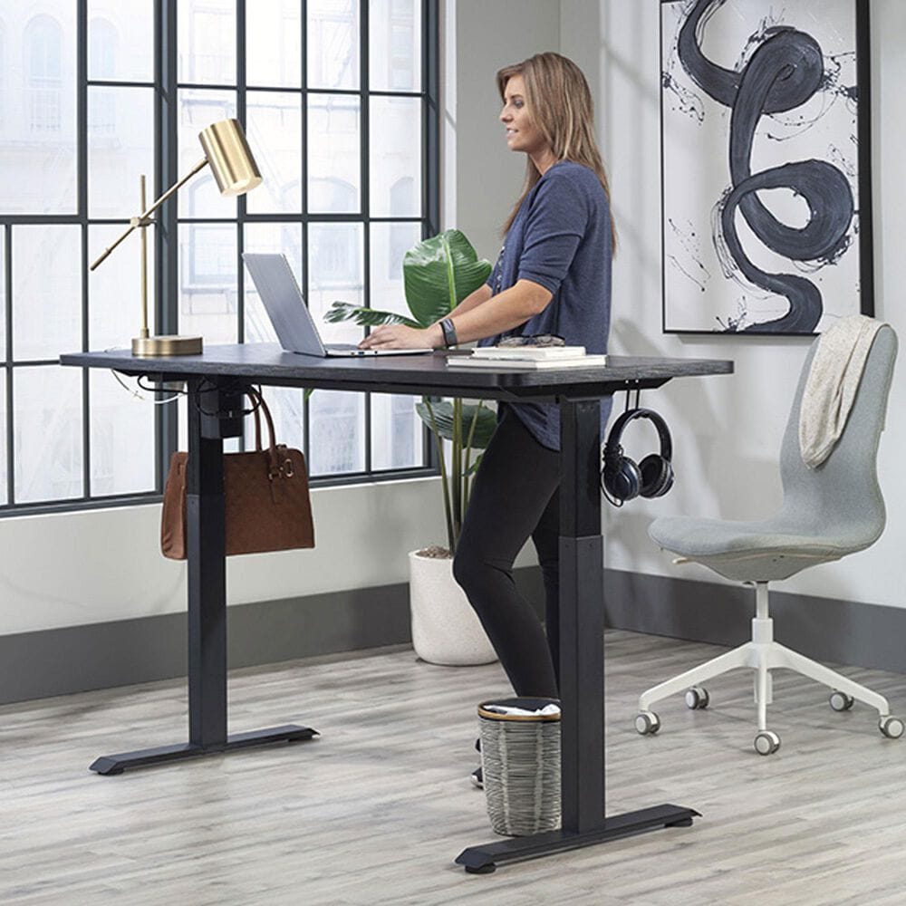 Sauder Adjustable Height Desk in Black, , large