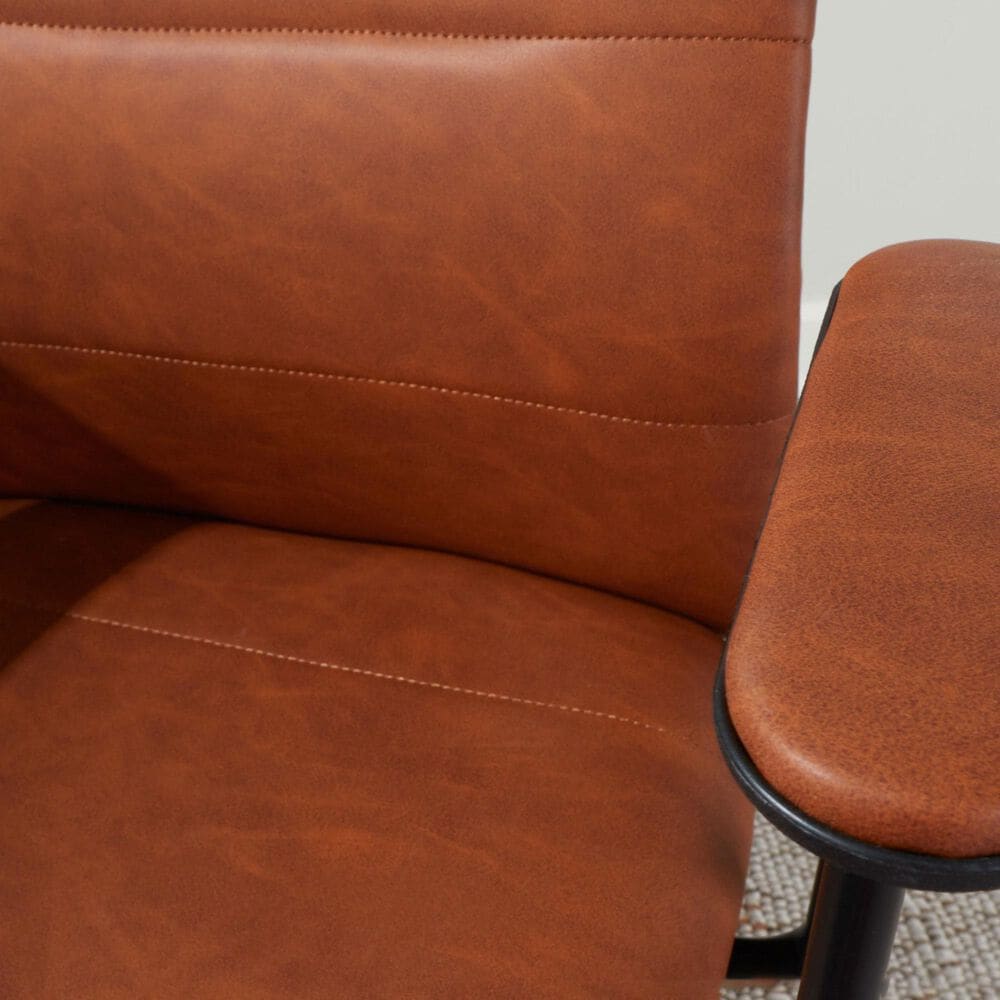 Lumisource Fredrick Office Chair with Brown Cushion in Black, , large