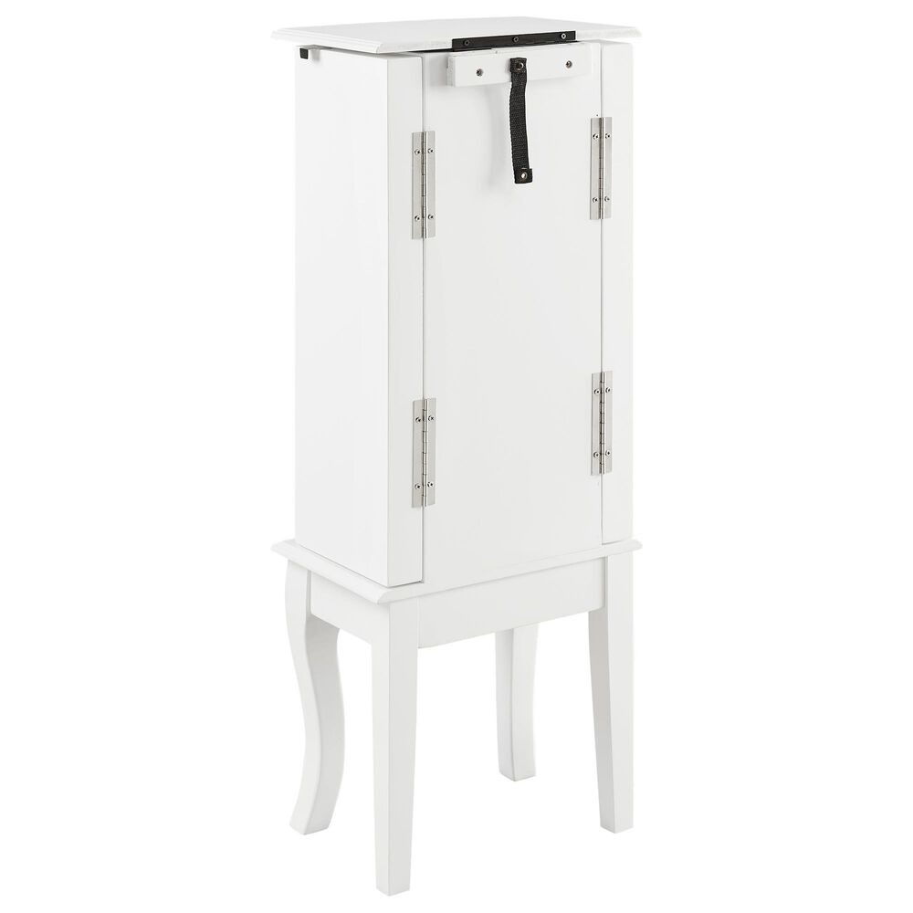 Linden Boulevard White 4 Drawer Jewelry Armoire in White, , large