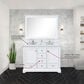 Lexora Home Dukes 48" Double Bathroom Vanity in White with 2 cm White Carrara Marble Top and Rectangular Sinks, , large
