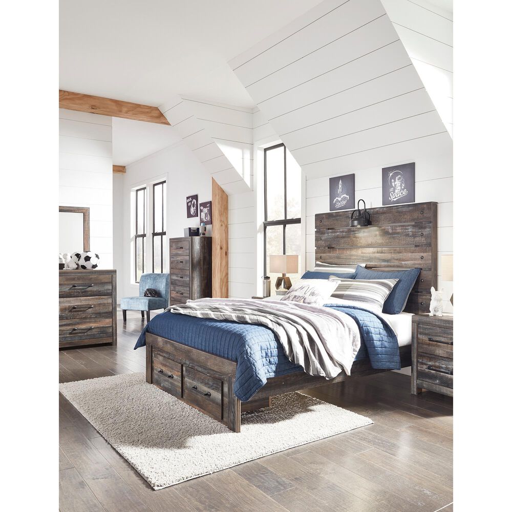 Ashley Drystan Full Slat Headboard in Rustic Brown, , large