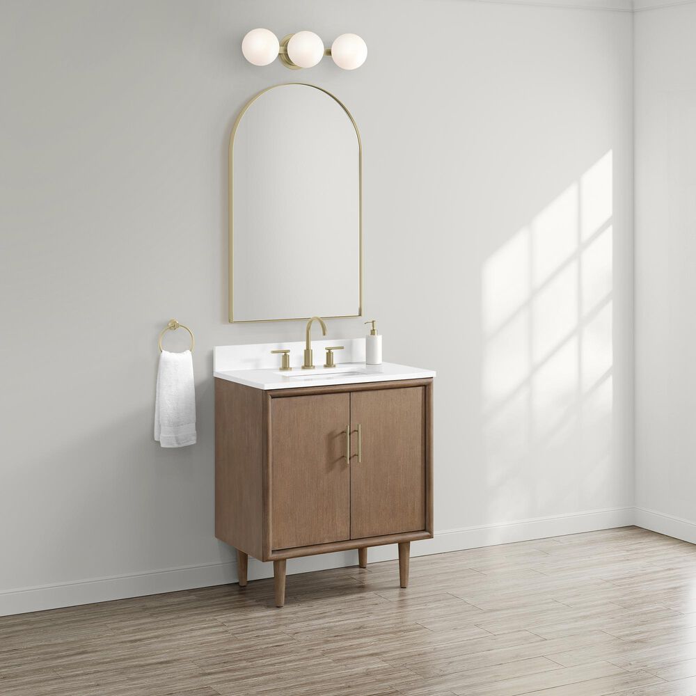 37B Mertola 30" Single Bathroom Vanity Cabinet in Walnut Drift with White Composite Stone Top and Backsplash, , large