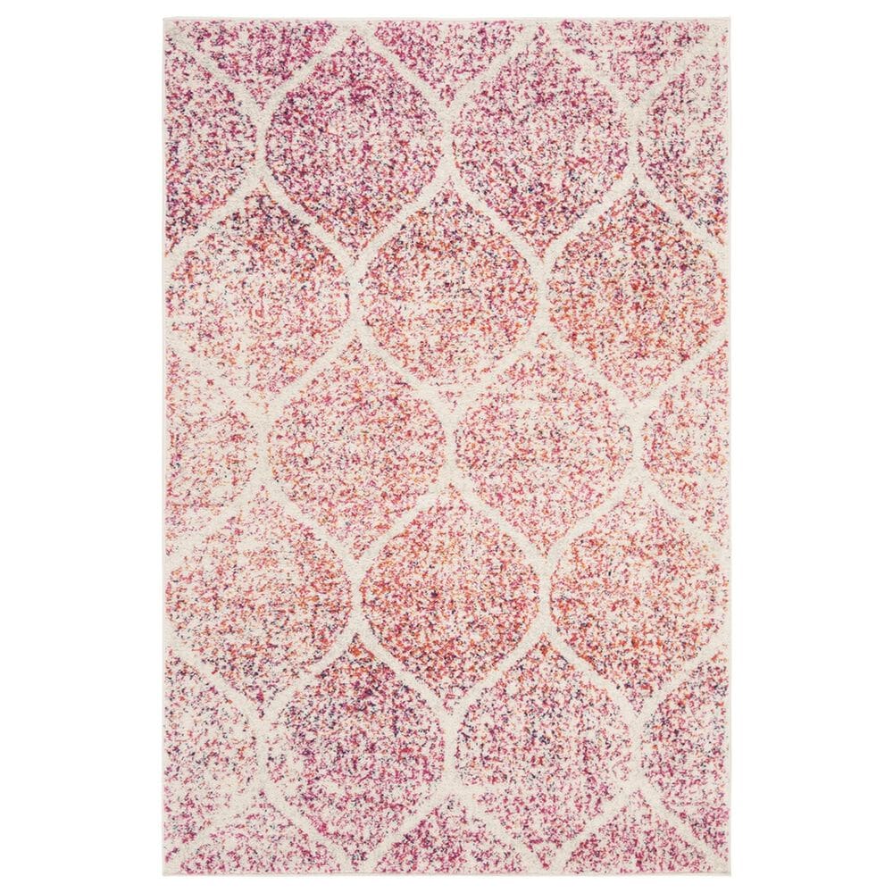 Safavieh Madison MAD604R 4" x 6" Cream and Fuchsia Area Rug, , large