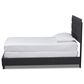 Baxton Studio Ansa Twin Panel Bed with Dark Grey Upholstered in Black, , large