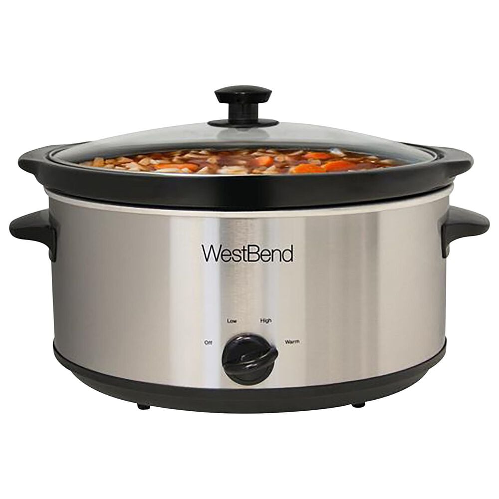 West Bend 6 Qt. Oval Slow Cooker in Silver, , large