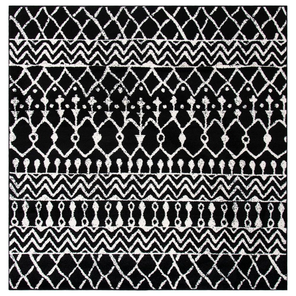 Safavieh Tulum 6"7" Square Black and Ivory Area Rug, , large