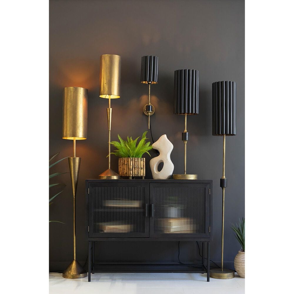 Kalalou Table Lamp with Metal Barrel Shade in Antique Gold, , large