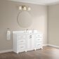 37B Lucerne 60" Single Bathroom Vanity in Bright White with Marble Top and Backsplash, , large