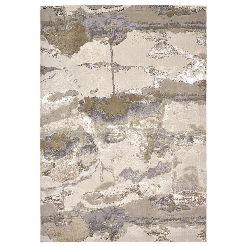 Feizy Aura Gold and Gray 6&#39;7&quot; x 9&#39;6&quot; Area Rug, , large