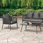 Furniture of America Myesha 4-Piece Patio Conversation Set in Light Gray, , large