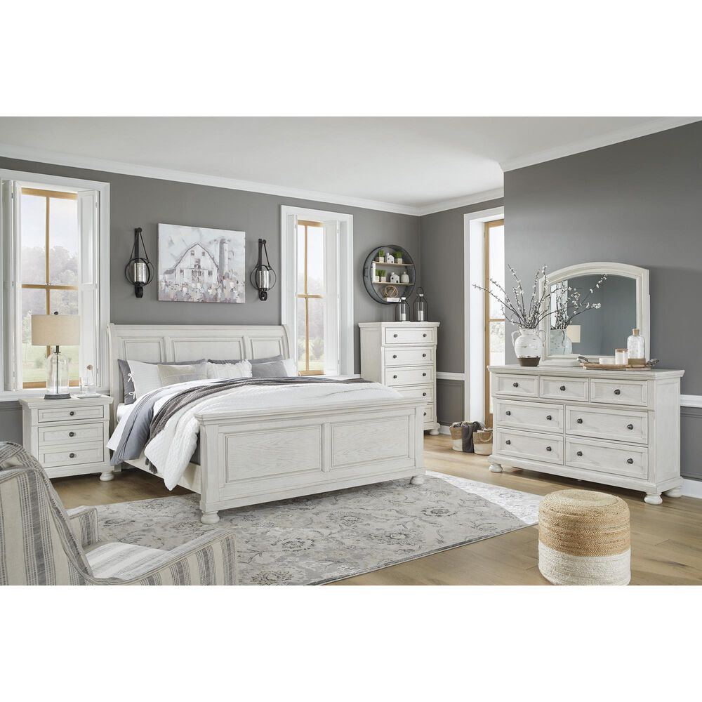 Ashley Robbinsdale California King Sleigh Bed in Antique White, , large