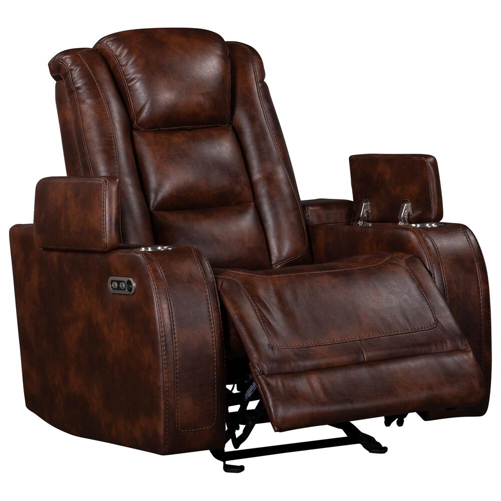 New Heritage Design Chester Power Glider Recliner in Brown, , large