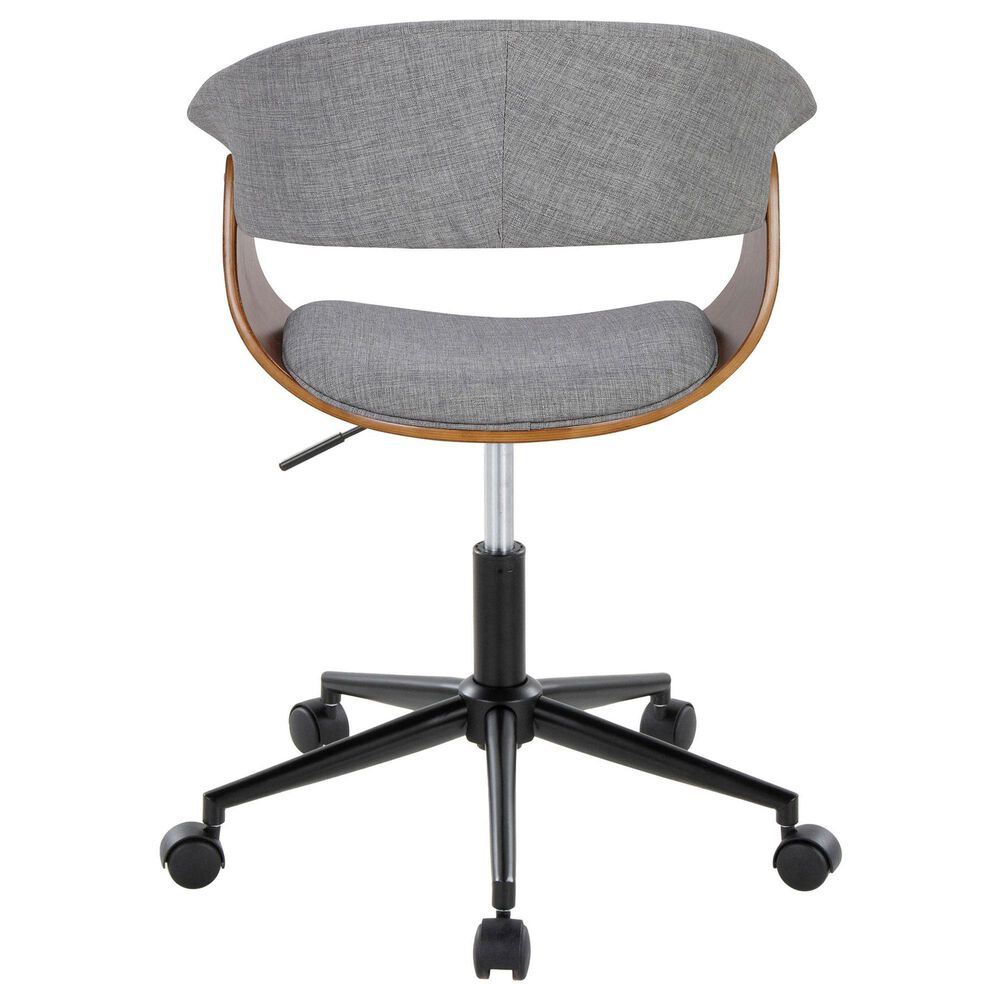 Lumisource Vintage Mod Office Chair with Light Grey Cushion in Walnut and Black, , large