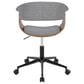 Lumisource Vintage Mod Office Chair with Light Grey Cushion in Walnut and Black, , large